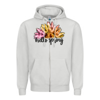 Dove Grey hello spring Zipper Hoodie - MaliasSmallBusiness