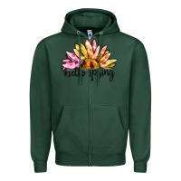 Sports Green hello spring Zipper Hoodie - MaliasSmallBusiness