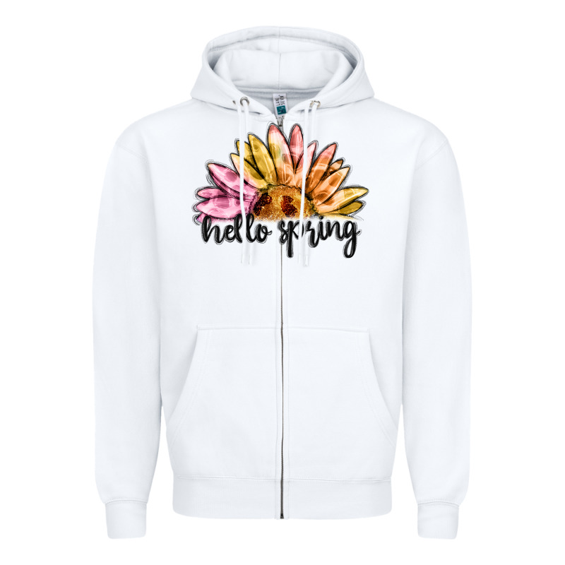 Hello Spring Zipper Hoodie by MaliasSmallBusiness | Teevron