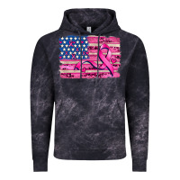 Cloud Black american flag and  cancer ribbon pattern Vintage Hoodie - AdoDesignShop