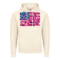 Vintage Artic american flag and  cancer ribbon pattern Vintage Hoodie - AdoDesignShop