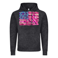 Vintage Black american flag and  cancer ribbon pattern Vintage Hoodie - AdoDesignShop