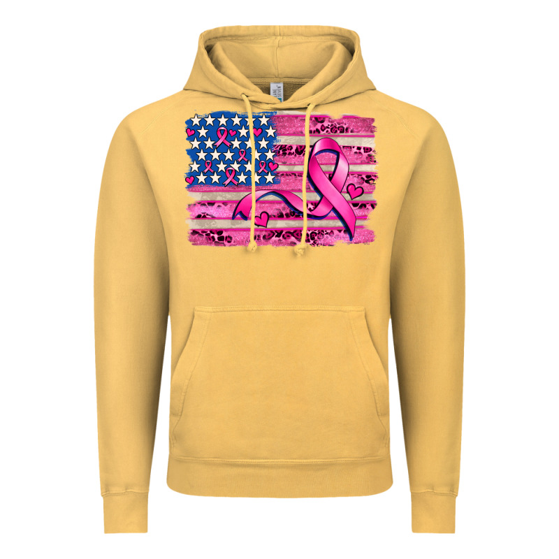 American Flag And  Cancer Ribbon Pattern Vintage Hoodie by AdoDesignShop | Teevron
