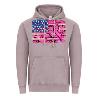 Vintage Zinc american flag and  cancer ribbon pattern Vintage Hoodie - AdoDesignShop