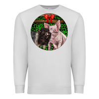 Dove Grey christmas pig Premium Sweatshirt - LillyAllenDesigns