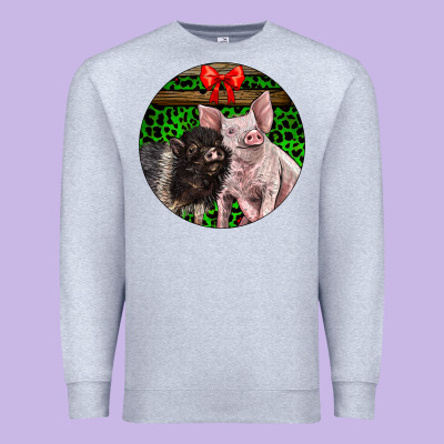 Christmas Pig Premium Sweatshirt Designed By Lillyallendesigns