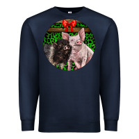Navy christmas pig Premium Sweatshirt - LillyAllenDesigns