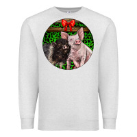 Oatmeal Heather christmas pig Premium Sweatshirt - LillyAllenDesigns