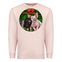 Pale Pink christmas pig Premium Sweatshirt - LillyAllenDesigns