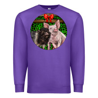 Purple christmas pig Premium Sweatshirt - LillyAllenDesigns