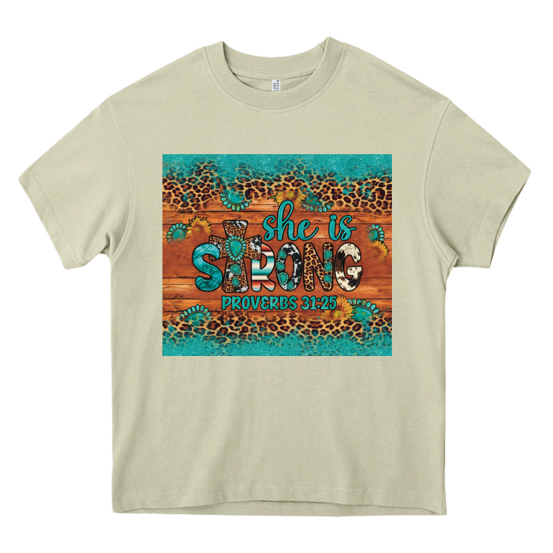 She Is Strong Gemstone Sunflower Leopard Heavy Core Tee by Artiststas | Teevron
