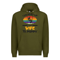 Army Green I Leveled Up From Wife To Mommy Premium Hoodie - Bettercallsaul