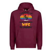 Burgundy I Leveled Up From Wife To Mommy Premium Hoodie - Bettercallsaul