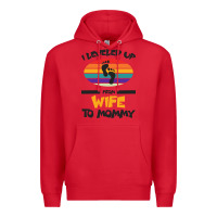 Red I Leveled Up From Wife To Mommy Premium Hoodie - Bettercallsaul