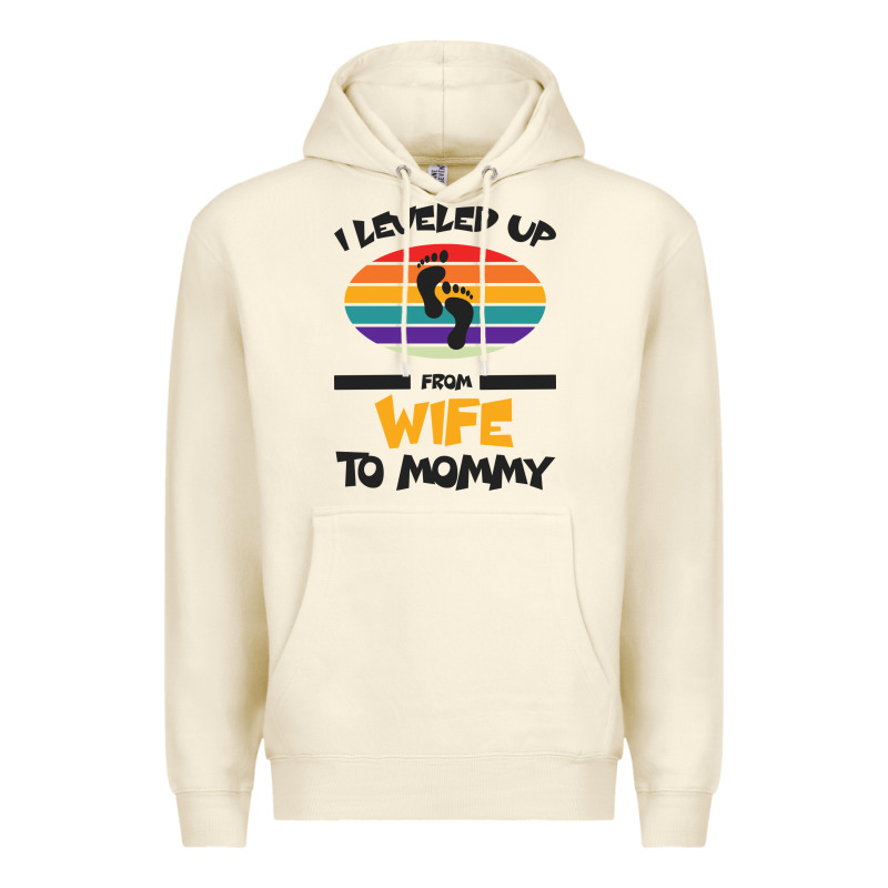 I Leveled Up From Wife To Mommy Premium Hoodie by Bettercallsaul | Teevron