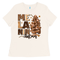 Bone melanin christmas with christmas tree Ladies Tee - MaliasSmallBusiness