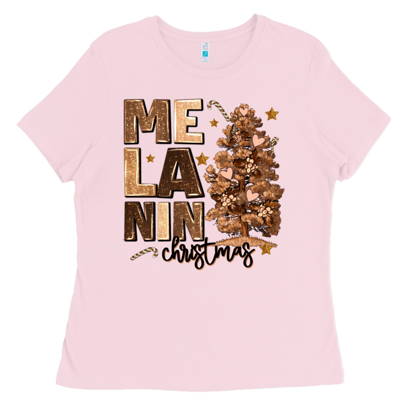 Melanin Christmas With Christmas Tree Ladies Tee by MaliasSmallBusiness | Teevron
