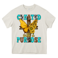Cream created with a purpose Heavy Core Tee - texasbilliewilder
