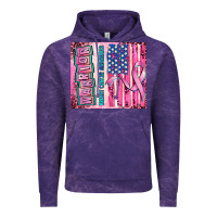 Cloud Purple warrior breast cancer and american flag Vintage Hoodie - AdoDesignShop