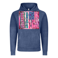 Vintage Denim warrior breast cancer and american flag Vintage Hoodie - AdoDesignShop