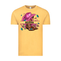 Vintage Mustard pink costom name cowgirl hat and roses Vintage Tee - AdoDesignShop