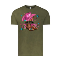 Vintage Olive pink costom name cowgirl hat and roses Vintage Tee - AdoDesignShop