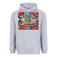 Heather Grey mama cowhide  sunflowers Heavyweight Hoodie - LillyAllenDesigns