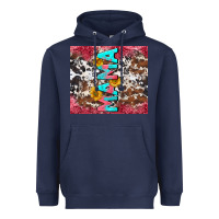 Navy mama cowhide  sunflowers Heavyweight Hoodie - LillyAllenDesigns