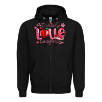 Black teach love inspire valentines day Zipper Hoodie - MaliasSmallBusiness