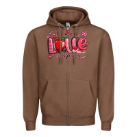 Chestnut teach love inspire valentines day Zipper Hoodie - MaliasSmallBusiness