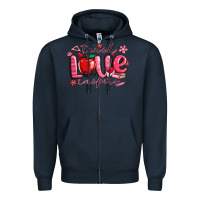 Navy teach love inspire valentines day Zipper Hoodie - MaliasSmallBusiness