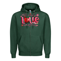 Sports Green teach love inspire valentines day Zipper Hoodie - MaliasSmallBusiness