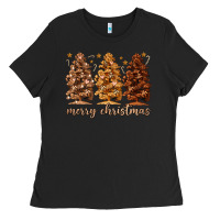 Black melanin christmas trees Ladies Tee - MaliasSmallBusiness
