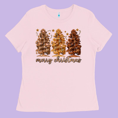 Ladies Tee melanin christmas trees