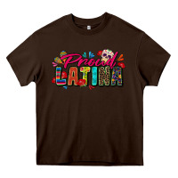 Chocolate Brown proud latina Heavy Core Tee - Zillion Design Studio