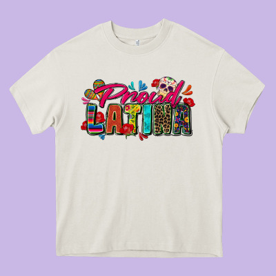 Proud Latina Heavy Core Tee Designed By Zillion Design Studio