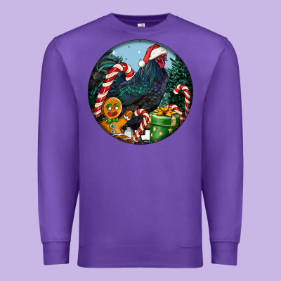 Jersey Giant Rooster Christmas Premium Sweatshirt Designed By Lillyallendesigns