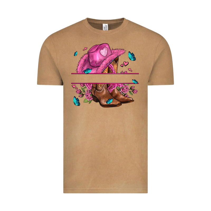 Pink Cowgirl Hat And Roses Vintage Tee by AdoDesignShop | Teevron