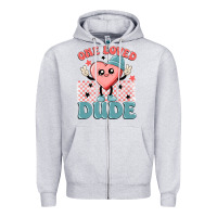 Heather Grey one loved dude Zipper Hoodie - MaliasSmallBusiness