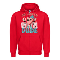 Red one loved dude Zipper Hoodie - MaliasSmallBusiness