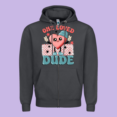 One Loved Dude Zipper Hoodie Designed By Maliassmallbusiness