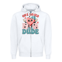 White one loved dude Zipper Hoodie - MaliasSmallBusiness