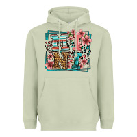 Matcha floral leopard frame mini Heavyweight Hoodie - LillyAllenDesigns