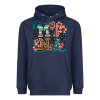Navy floral leopard frame mini Heavyweight Hoodie - LillyAllenDesigns
