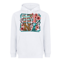 White floral leopard frame mini Heavyweight Hoodie - LillyAllenDesigns
