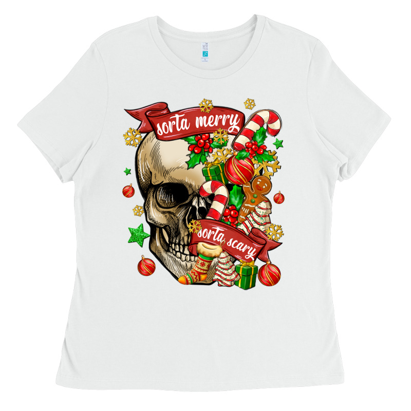 Sorta Merry Sorta Scary Ladies Tee by MaliasSmallBusiness | Teevron