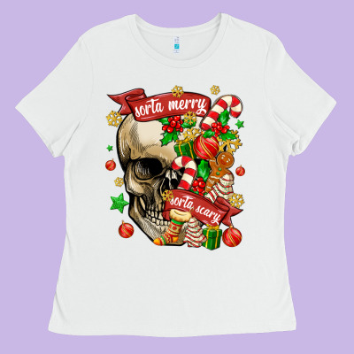 Ladies Tee sorta merry sorta scary