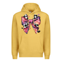 Antique Gold coquette bow floral checkered pattern Premium Hoodie - JahusDesignShop