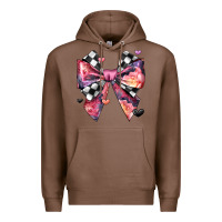 Chestnut coquette bow floral checkered pattern Premium Hoodie - JahusDesignShop