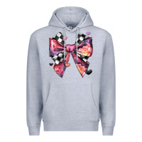 Heather Grey coquette bow floral checkered pattern Premium Hoodie - JahusDesignShop
